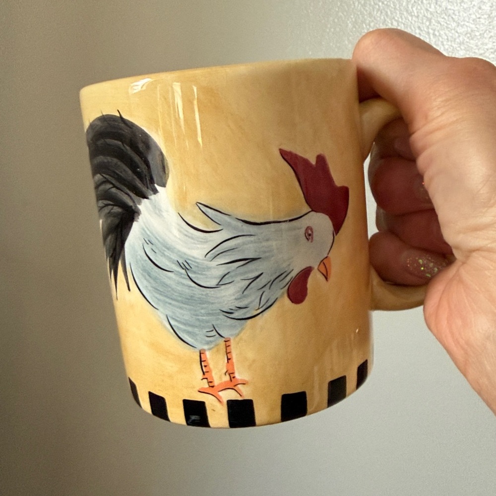 Rooster Ceramic Coffee Mug Set - Picture 5 of 12